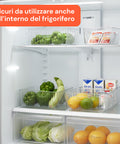 Set 4 Contenitori Trasparenti con Manici – Impilabili e Resistenti