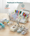 Set 4 Contenitori Trasparenti con Manici – Impilabili e Resistenti