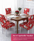 Set 6 Coprisedia Natalizi con Babbo Natale – Elasticizzati e Decorativi