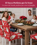 Set 6 Coprisedia Natalizi con Babbo Natale – Elasticizzati e Decorativi