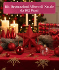 Kit Addobbi di Natale Rosso – 102 Pezzi con Stella e Ornamenti Vari
