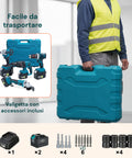 Set Completo per Fai da Te con Avvitatore a Batteria e Trapano a Percussione Multifunzione