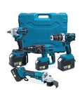 Set Completo per Fai da Te con Avvitatore a Batteria e Trapano a Percussione Multifunzione
