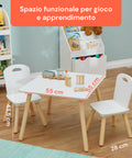 Set Scandi per Cameretta – Tavolo e 2 Sedie in Legno Bianco per Bambini