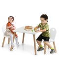 Set Scandi per Cameretta – Tavolo e 2 Sedie in Legno Bianco per Bambini