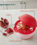 Sgranatore di Melograno con Coperchio, Griglia Antischizzo e Ciotola