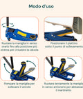 Cric Idraulico 4 Tonnellate con Ruote Bidirezionali e Valvola di Sicurezza