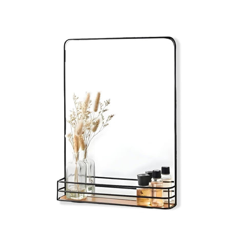 Miroir avec Étagère en MDF 40x30 cm – Design Mural Moderne