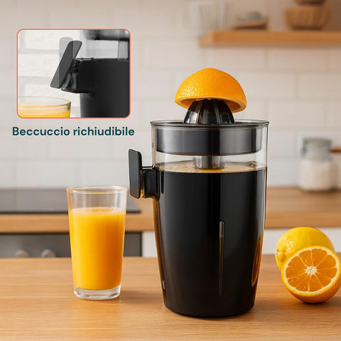 Spremiagrumi elettrico 40W con beccuccio richiudibile antigoccia e serbatoio 0,5L, perfetto per succhi freschi senza sprechi