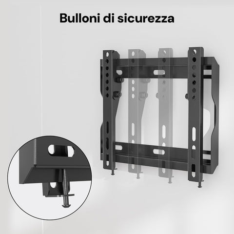 Staffa Da Parete Fissa Per Tv Da 19/42 Pollici Nero