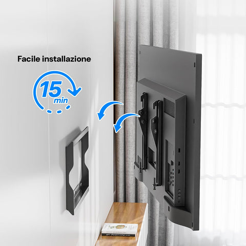 Staffa Da Parete Fissa Per Tv Da 19/42 Pollici Nero