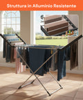 Stendino Elettrico Magic Dry XL – 18 Barre e Struttura in Alluminio