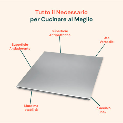 Spianatoia per Impasto in Acciaio Inox 304 Satinato con Piegatura 2 cm