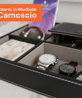 Vassoio Organizer da Ingresso – 5 Scomparti in Similpelle con Coperchio