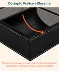Vassoio Organizer da Ingresso – 5 Scomparti in Similpelle con Coperchio