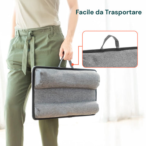 Vassoio da letto Avilia facile da trasportare con borsa grigia e maniglia resistente, design portatile e pratico