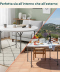 Tavolo Bianco Rotondo da Giardino o Cucina Ø80 e Ø120 cm Pieghevole E Resistente