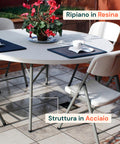 Tavolo Bianco Rotondo da Giardino o Cucina Ø80 e Ø120 cm Pieghevole E Resistente