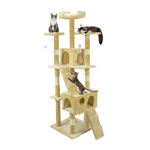 Arbre à Chat 170 cm avec Niche, Griffoirs et Accessoires de Montage