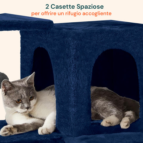 Tiragraffi per Gatti 170 cm con Cuccia, Griglie e Accessori Montaggio