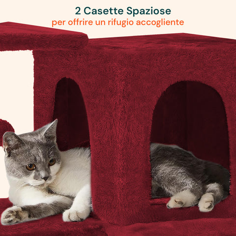 Tiragraffi per Gatti 170 cm con Cuccia, Griglie e Accessori Montaggio