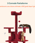 Tiragraffi per Gatti 170 cm con Cuccia, Griglie e Accessori Montaggio