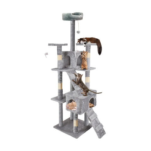 Tiragraffi per Gatti 170 cm con Cuccia, Griglie e Accessori Montaggio