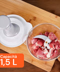 Tritatutto per Verdure Quttin 18x1 x22 cm Portatile Ideale per Carne e Verdure