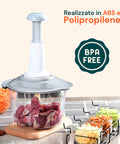 Tritatutto per Verdure Quttin 18x1 x22 cm Portatile Ideale per Carne e Verdure