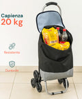 Carrello con capacità 20kg resistente e durevole, perfetto per spesa settimanale e trasporto di oggetti voluminosi quotidiani