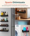 Set Ripiani Magnetici per Frigo – Robusti Porta Spezie in Metallo con Magnete