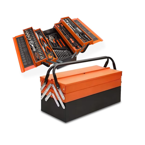 Boîte à outils professionnelle avec 85 pièces incluses pour un usage mécanique et domestique