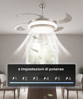Ventilatore Da Soffitto 4 Pale A Scomparsa Con Luce E Telecomando 35w