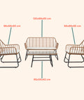 Set Cebu Salotto Con Tavolo In Vetro Divano E 2 Poltrone In Polyrattan