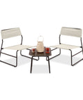 Set Cannes Salotto Con Tavolo In Vetro E 2 Poltrone