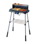 Barbecue Elettrico da Esterno 88x54 Cm con Griglia e Scaldavivande