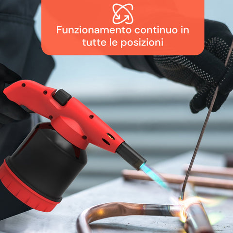 Saldatore a Gas Hellfire con Triplo Brevetto e Accensione Piezo