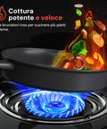 Fornello Esterno 2 Fuochi Inox Grigio per Riscaldo e Cottura in Campeggio