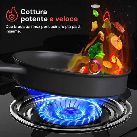 Fornello Esterno 2 Fuochi Inox Grigio per Riscaldo e Cottura in Campeggio