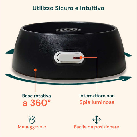 ase rotativa a 360° della Moka Elettrica DeMaison con interruttore luminoso, caffettiera elettrica 480W con utilizzo sicuro e intuitivo, facile da posizionare e maneggevole