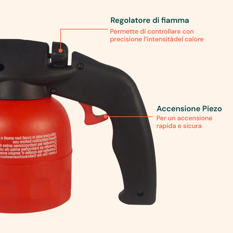 Saldatore Professionale 1,1kw a Gas con Cartuccia a Filetto 7/16