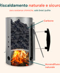 Accenditore Ciminiera Per Barbecue A Carbonella Con Manico Pp
