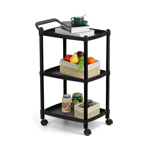 Carrello Salvaspazio con 3 Ripiani Pratico ed Elegante per Cucina e Bagno