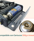 Fornello Portatile A Gas 2,2kw Con Piezo E Valigetta Per Esterni