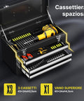 Carrello per Attrezzi con Cassetti e Armadietto con Serratura fino a 100kg