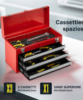 Carrello per Attrezzi con Cassetti e Armadietto con Serratura fino a 100kg