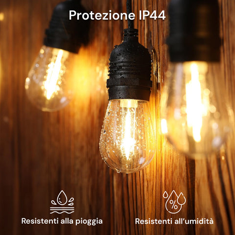 Catena Portalampade 5 Attachi E27 5mt Nera