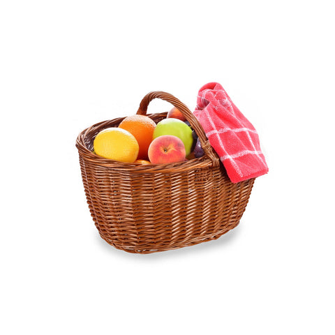 Cestino Portalegna o Picnic 35x50 cm in Vimini con Manici e Grande Capacità