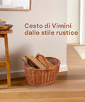 Cestino Portalegna o Picnic 35x50 cm in Vimini con Manici e Grande Capacità Ean-8023755045432