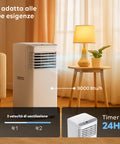 Condizionatore portatile Chigo con timer 24H, 2 velocità di ventilazione, 9000 BTU/h, si adatta alle esigenze in ambiente domestico